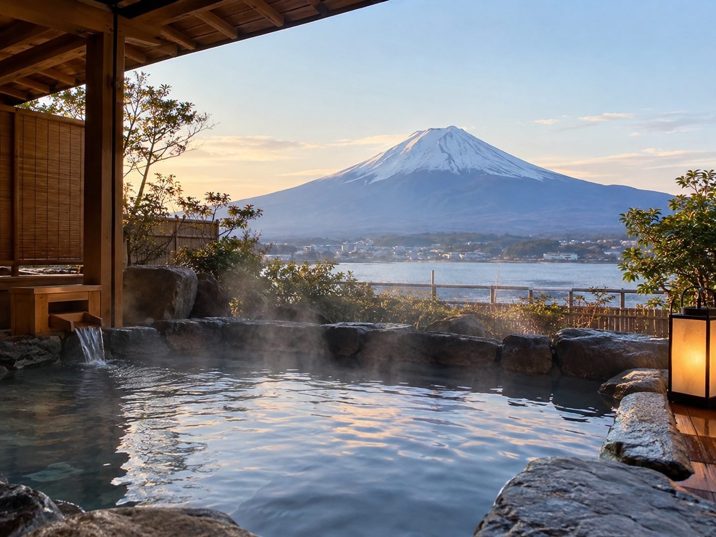 Onsen at a Ryokan under Fuji